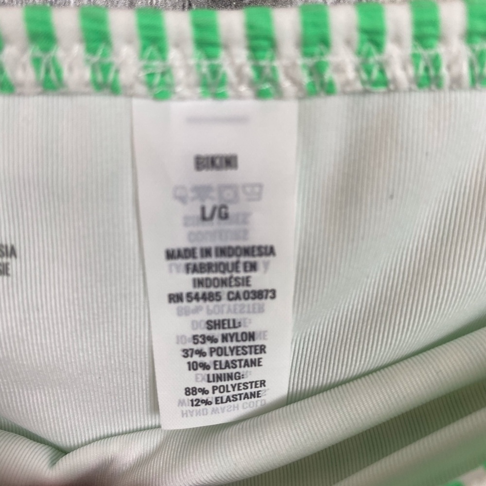 Aerie Green Seersucker Stripe Cheeky Bottom Large - Picture 10 of 13